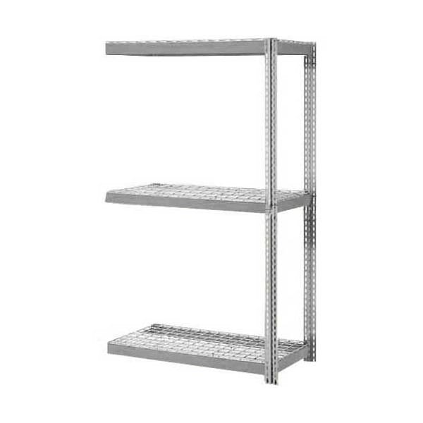Global Industrial 3 Shelf, Extra HD Boltless Shelving, Add On, 60inW x 24inD x 84inH, Wire Deck B2297147 - main